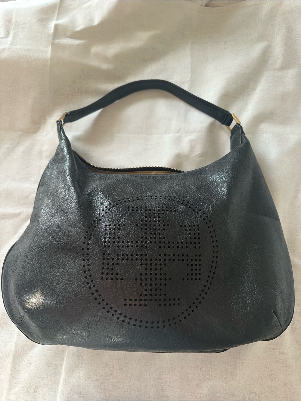 Tory Burch Leather Hobo Bag Black